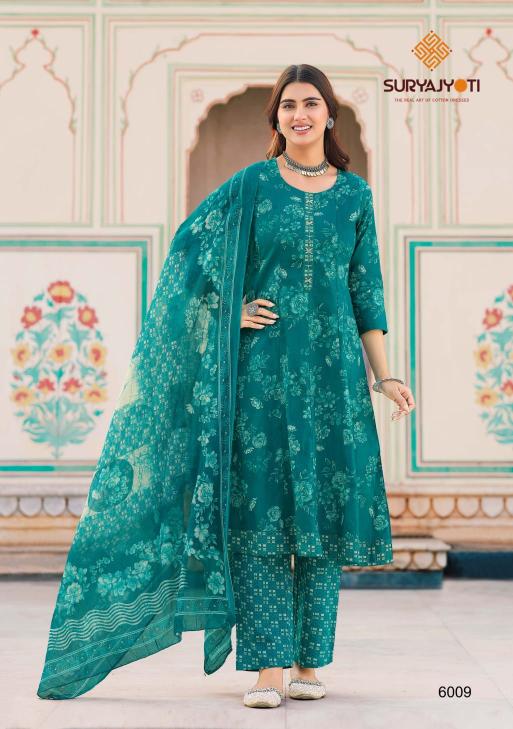 Suryajyoti rashmika vol-6 anarkali wholesale layered kurtis